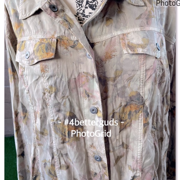 NEW Marrakech Rare Floral Print Button Front Shirt Long Sleeve Jacket MD - Picture 2 of 16